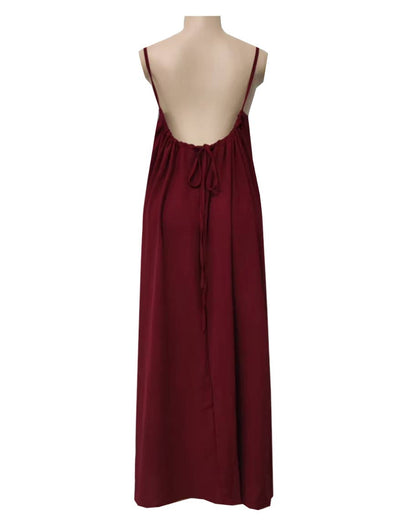 Rosa Clothing - Boho Beach Backless Tie Multi Color Cami Dress