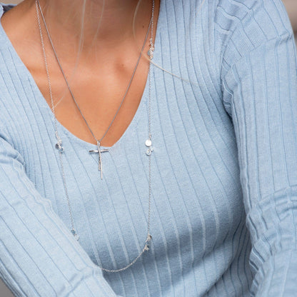 Silpada - Silpada 'Organic Cross' Pendant Necklace in Sterli: 1 5/8