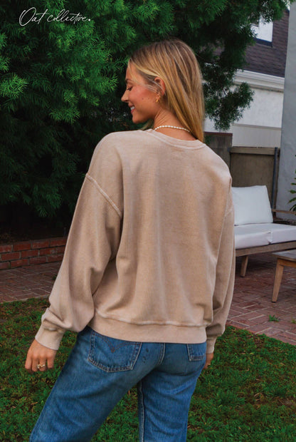 OAT COLLECTIVE - UNITED STATES OF AMERICA Cropped Thermal Vintage Pullover
