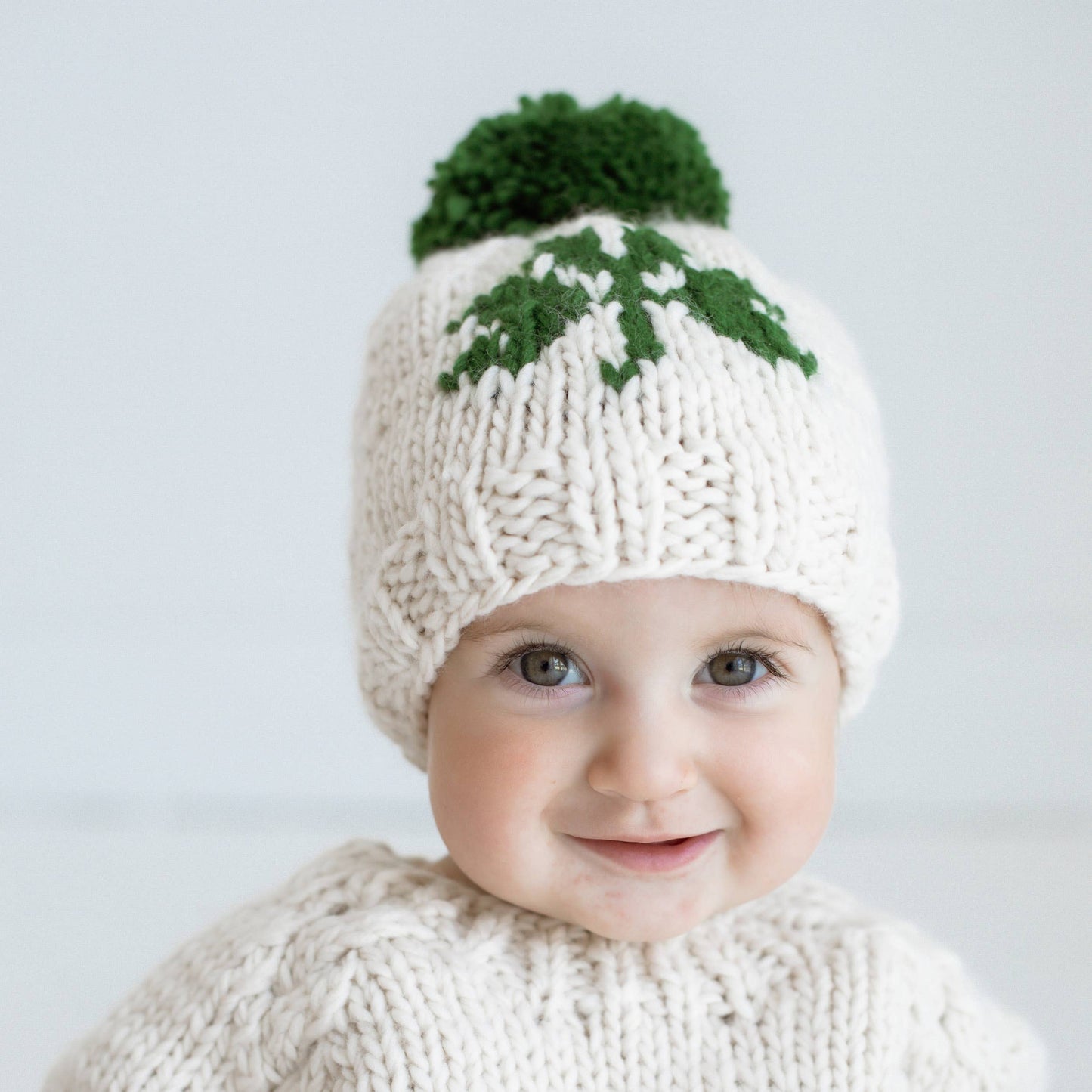 Huggalugs - Shamrock St. Patrick's Day Hand Knit Beanie Hat Baby & Kids