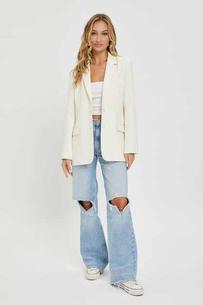 SW1553 OVERSIZED JACKET/BLAZER: BLACK / M
