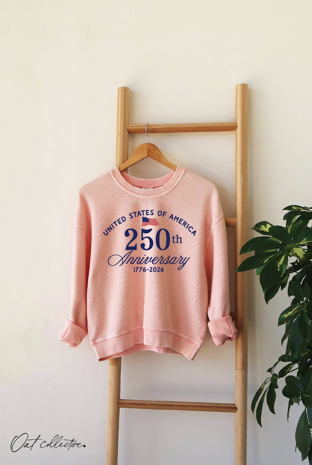 OAT COLLECTIVE - UNITED STATES OF AMERICA Cropped Thermal Vintage Pullover
