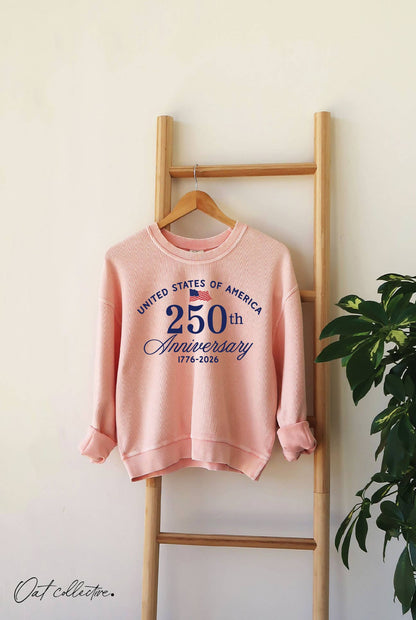 OAT COLLECTIVE - UNITED STATES OF AMERICA Cropped Thermal Vintage Pullover