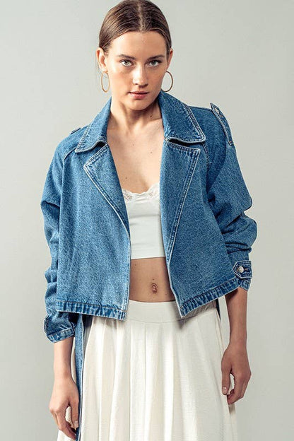 THE TRAILBLAZER TRENCH COAT : DENIM / S-2/M-2/L-2