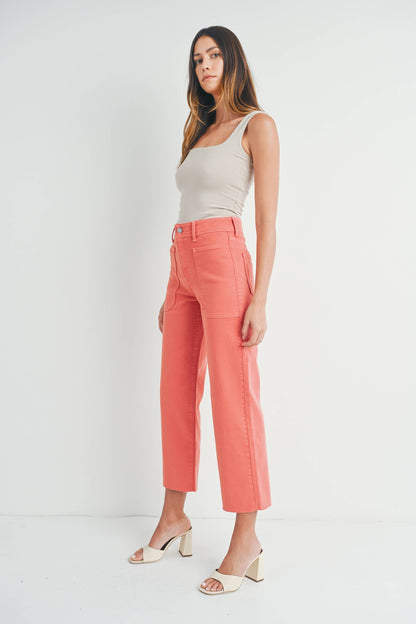JUST BLACK DENIM - BP353J - LT MAUVE - High Rise Utility Wide Leg