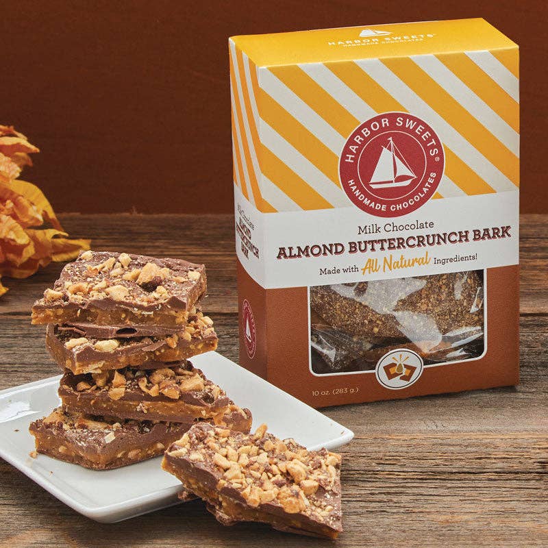 Harbor Sweets Chocolates - Milk Chocolate Almond Buttercrunch Bark - 10 oz