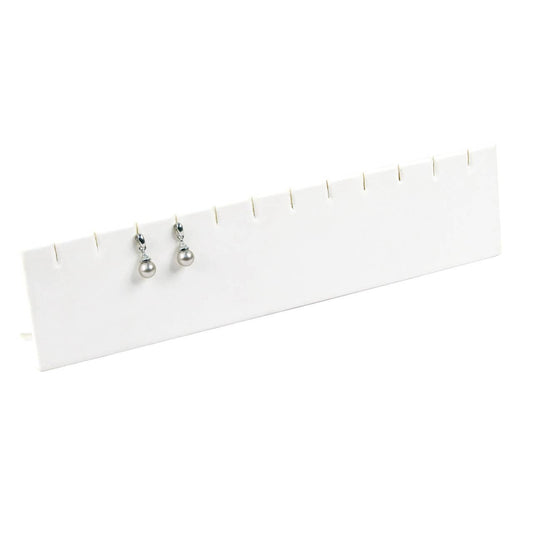 Zakka - Earring Pendant Slot Display Stand 12"L Velvet / Leather: White Leather