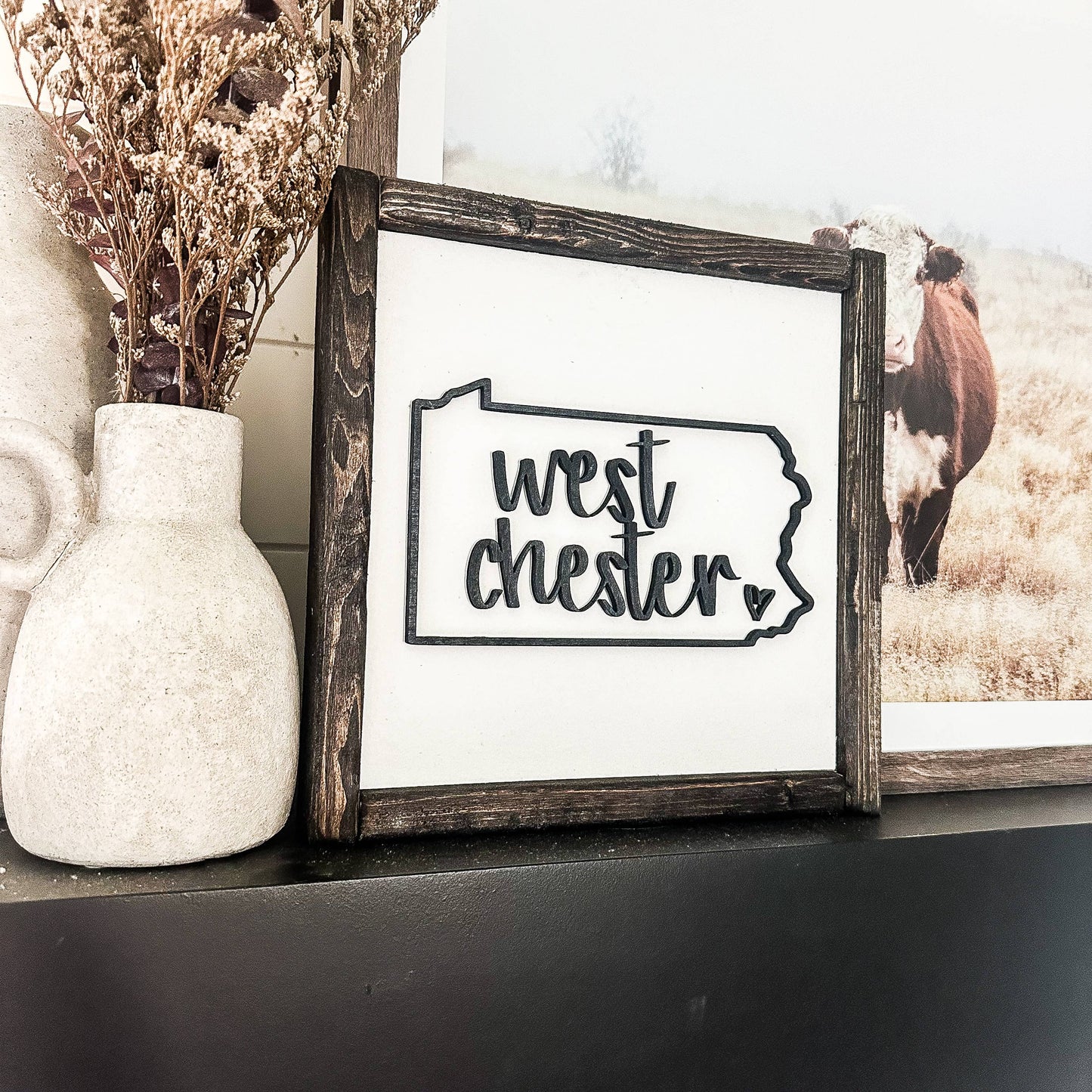 Dakota + Pine Design Co. - Personalized Home City, State Sign: Natural / 9x9