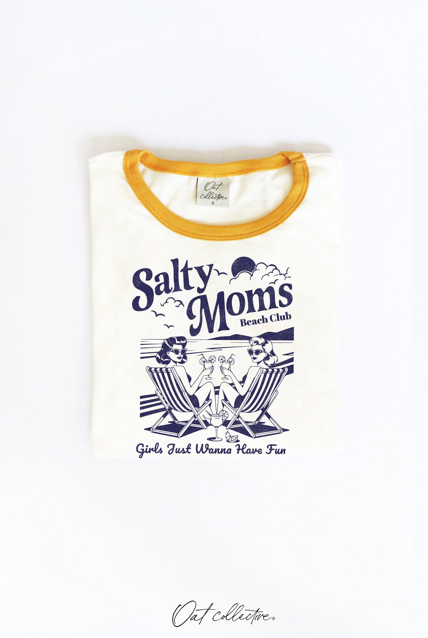OAT COLLECTIVE - SALTY MOMS BEACH CLUB Ringer Graphic Top