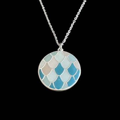 Jackie Gallagher Designs - Handmade Coastal Jewelry - Mermaid Scale Resin Necklace