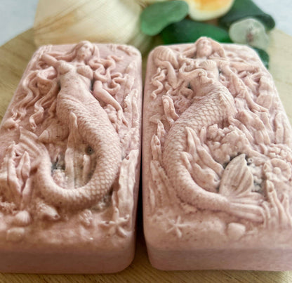 Fairyland Glade - Peachy Keen Hidden Sea Glass Sea Salt Soap MADE TO ORDER