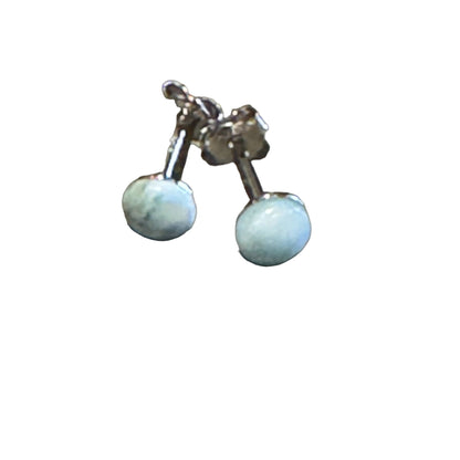 Jackie Gallagher Designs - Handmade Coastal Jewelry - Larimar Dot Post Earrings, 5mm