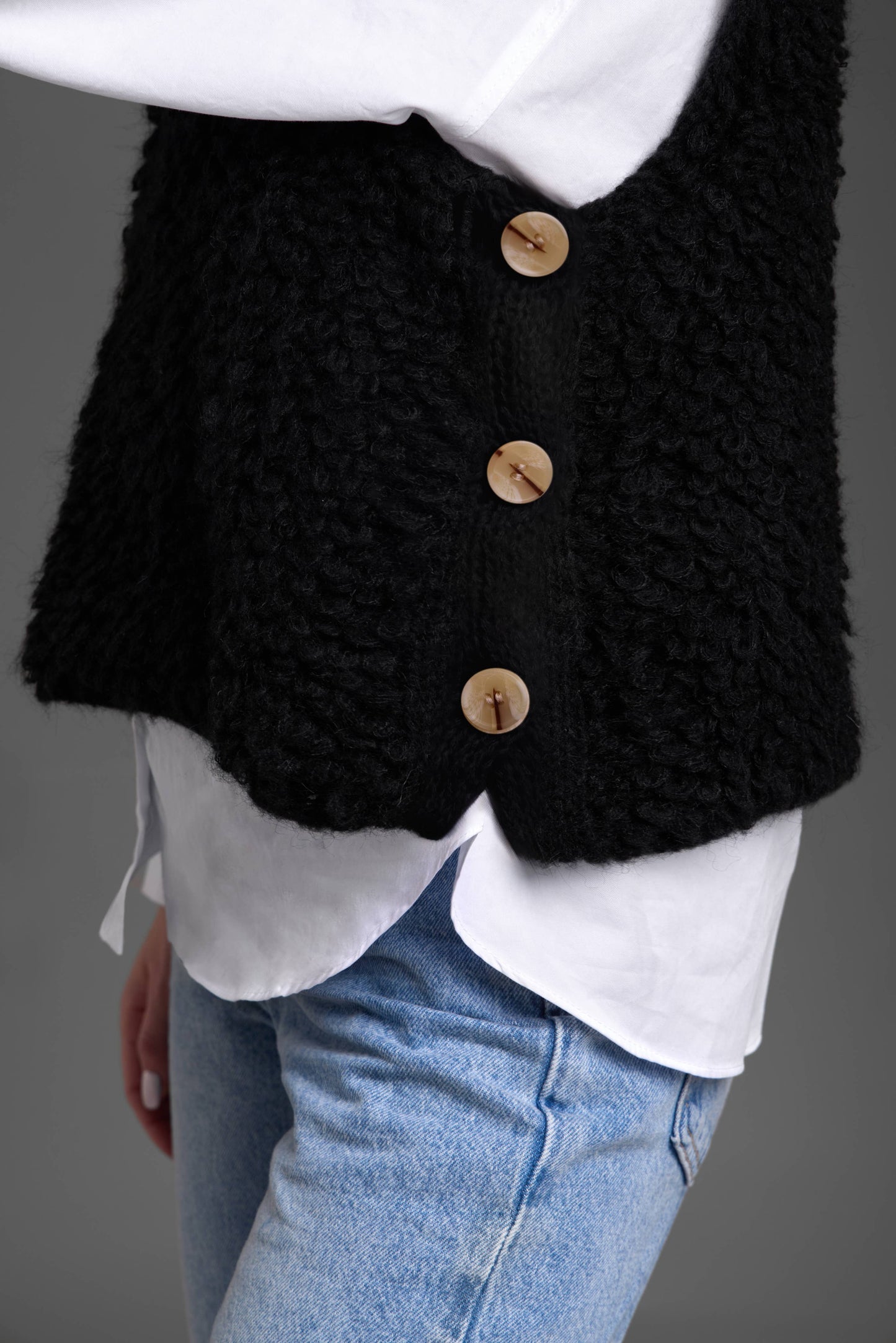 SAACHI - Cozy Sweater Tie Poncho