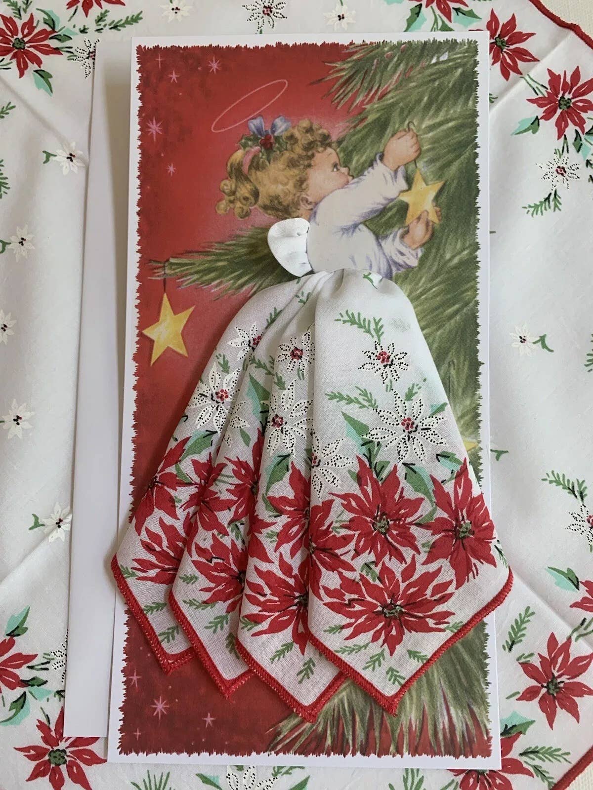 MOMENTS IN THYME - Christmas Angel Hankie Greeting Card