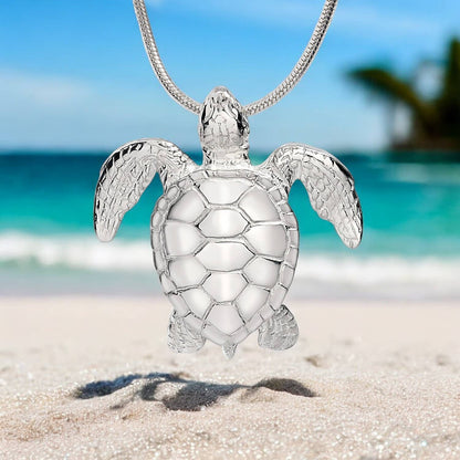 Big Blue by Roland St John - Green Turtle Sterling Silver: 18"