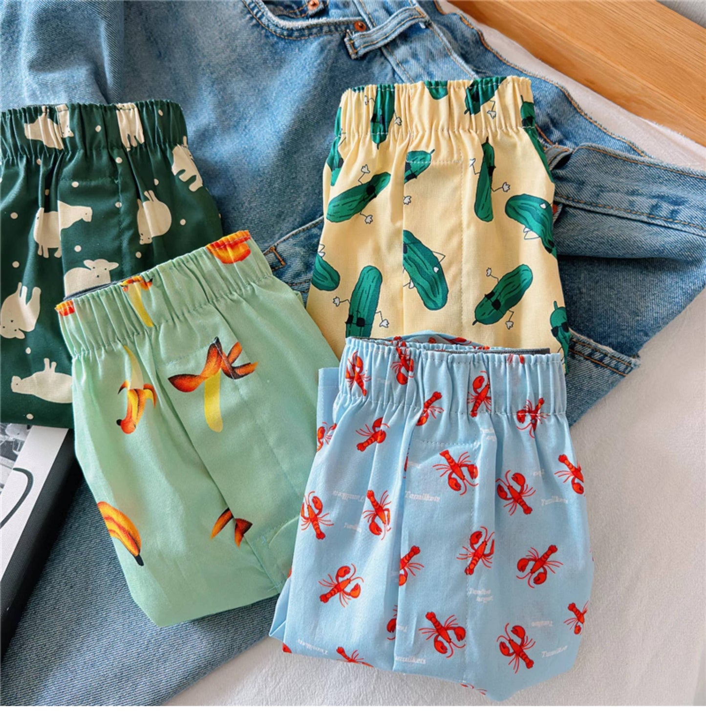 Rosa Clothing - Lobster & Pickles printed cotton casual boxer short
