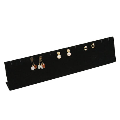 Zakka - Earring Pendant Slot Display Stand 12"L Velvet / Leather: White Leather
