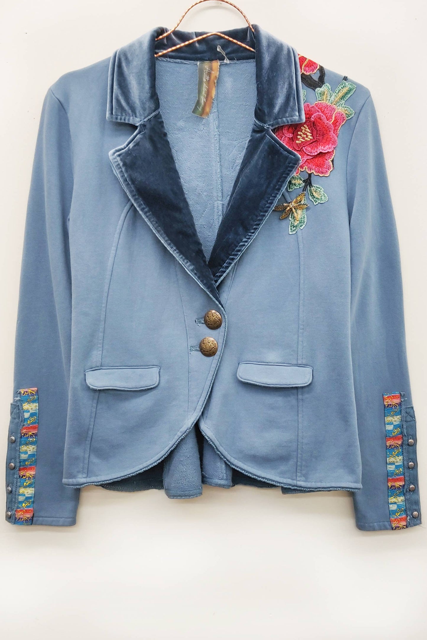 Aratta - Elise Embellished Blazer: Vintage Blue / M