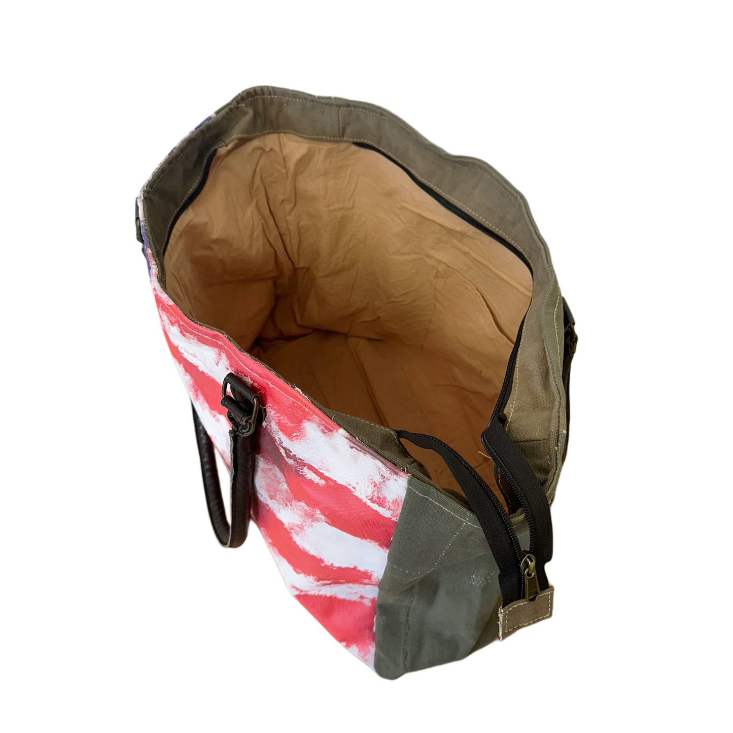 Vintage Addiction - USA Flag Recycled Tent Market Tote