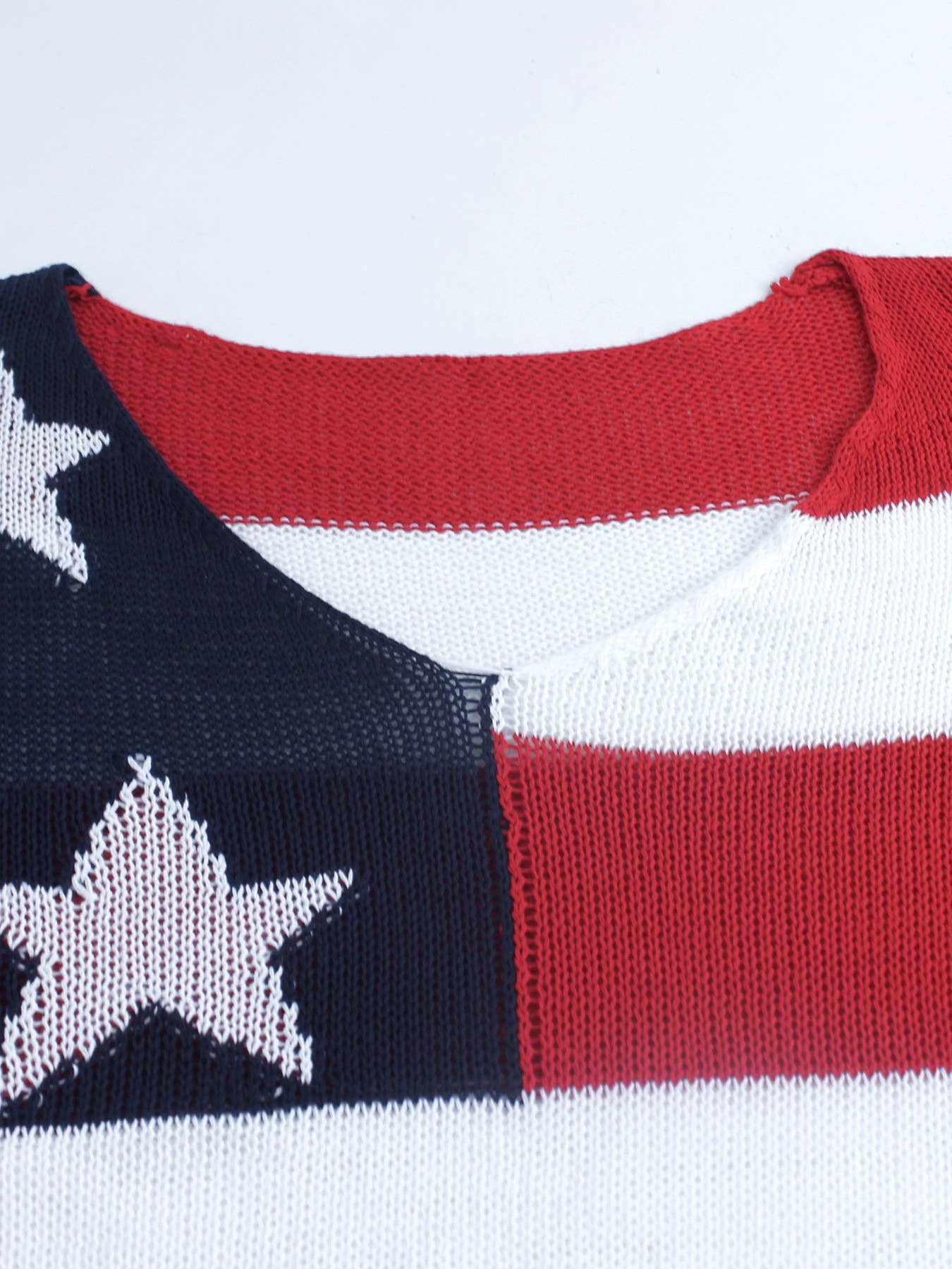 Rosa Clothing - 4th Of July Knit Summer American Flag Sweater