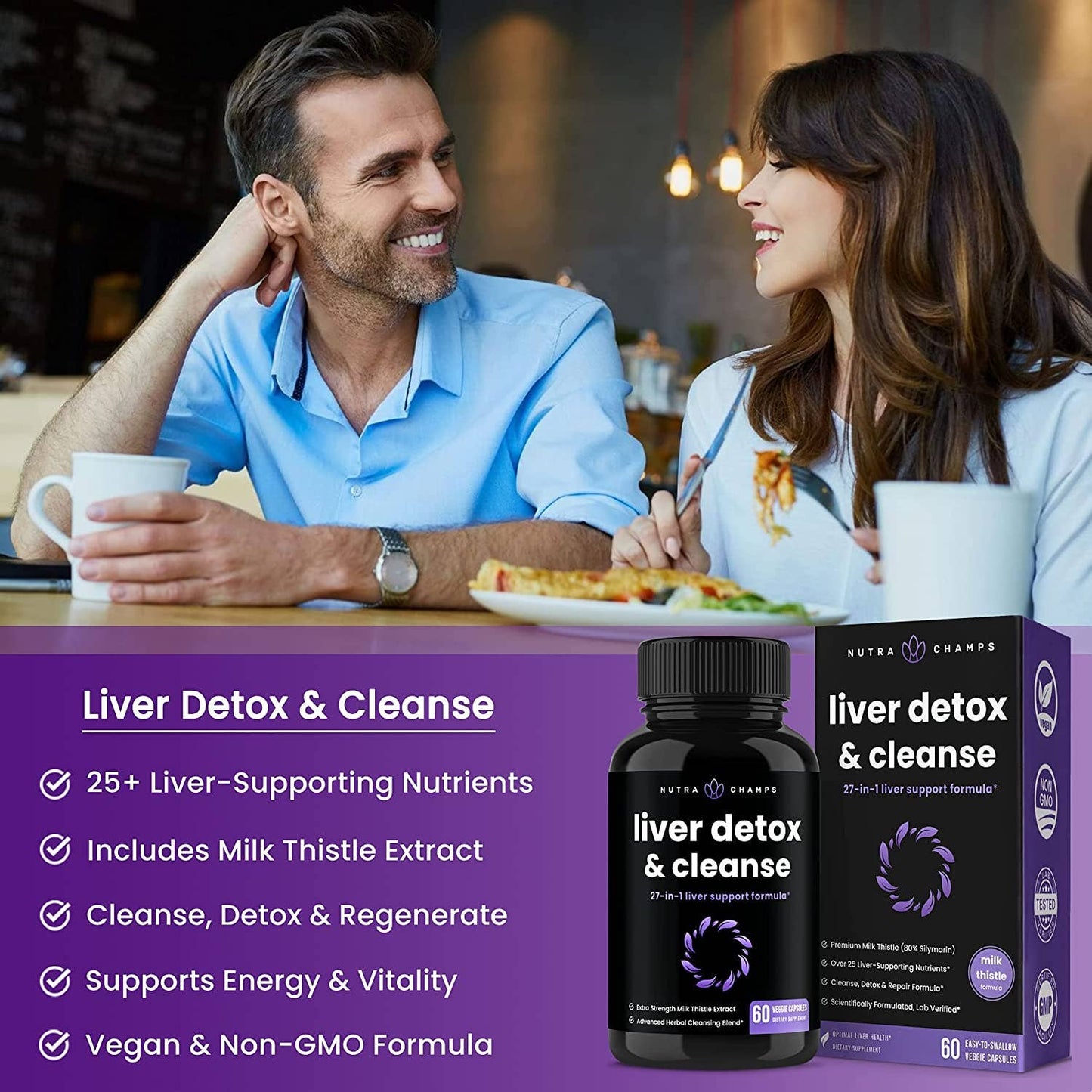 NutraChamps - Liver Cleanse Detox & Repair | Premium Liver Support Pills