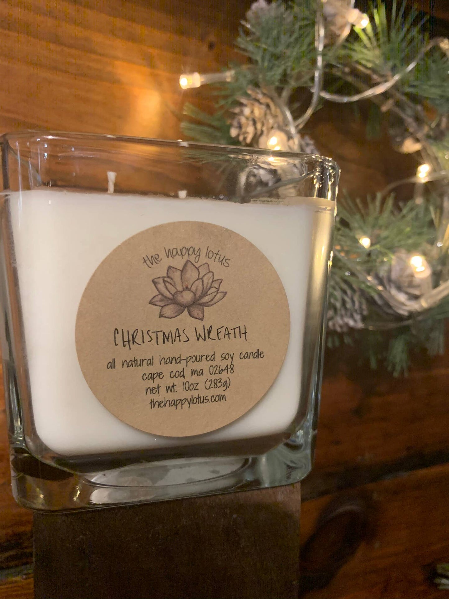 The Happy Lotus - Christmas Wreath Candles - Holiday Scent