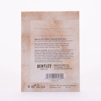 Bentley Seed Co. - Snowy Cardinal Holiday Gift Tag - Wildflower Mix Seed Packet