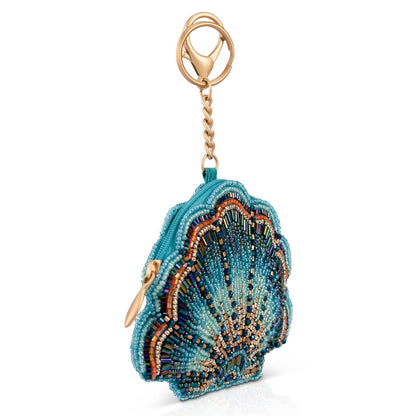 Mary Frances Accessories - Blue Cove Sea Shell Beaded Coin Purse