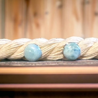 Jackie Gallagher Designs - Handmade Coastal Jewelry - Larimar Dot Post Earrings, 5mm