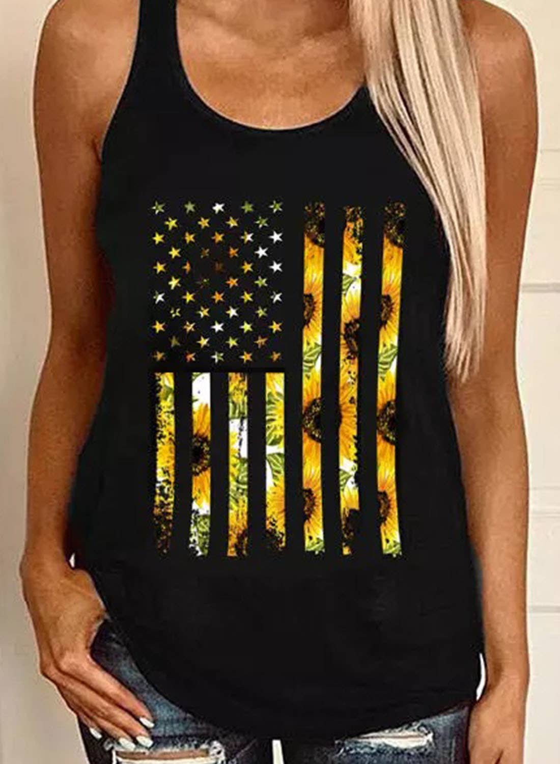 Rosa Clothing - 4th Of July Loose Printed Vest