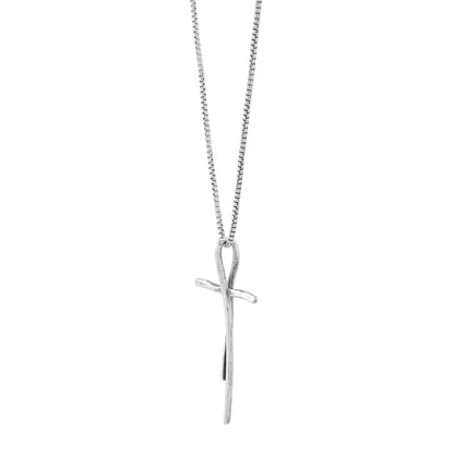 Silpada - Silpada 'Organic Cross' Pendant Necklace in Sterli: 1 5/8