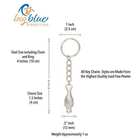Big Blue by Roland St John - Manatee Keychain,-Manatee Key Ring, Mantatee Gifts
