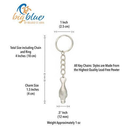 Big Blue by Roland St John - Manatee Keychain,-Manatee Key Ring, Mantatee Gifts