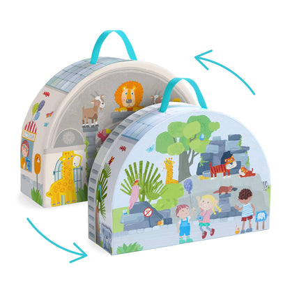 HABA USA - Play World at the Zoo - Interactive Wooden Animal Playset