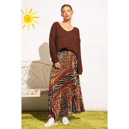 Sweet Generis - LOOSE POPCORN KNIT BOAT NECK PULLOVER