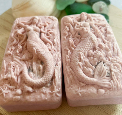 Fairyland Glade - Peachy Keen Hidden Sea Glass Sea Salt Soap MADE TO ORDER