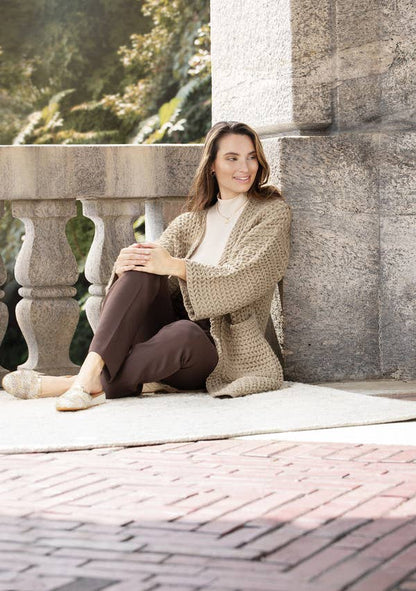 SAACHI - Long Sleeve Kimono Cable Knit Cardigan