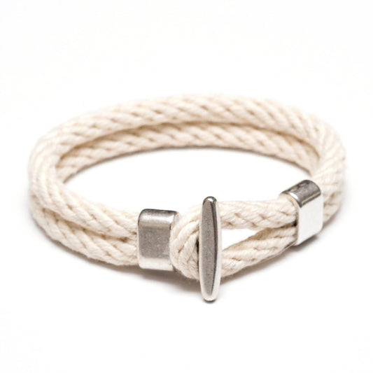 Allison Cole Jewelry - Camden - Ivory/Silver - Nautical Rope Bracelet: L