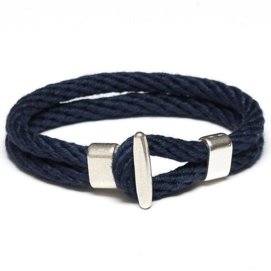 Allison Cole Jewelry - Camden - Navy/Silver - Nautical Rope Bracelet: L