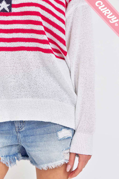 Sweet Lovely by Jen - PLUS SIZE 4TH OF JULY STARS AND STRIPES AMERICAN FLAG