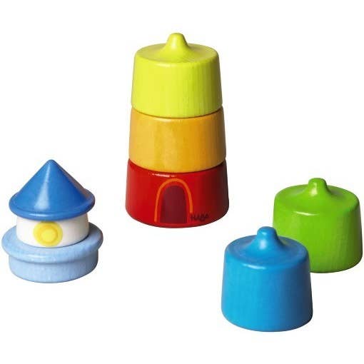 HABA USA - Wooden Rainbow Lighthouse – Montessori Stacker & Balance Toy