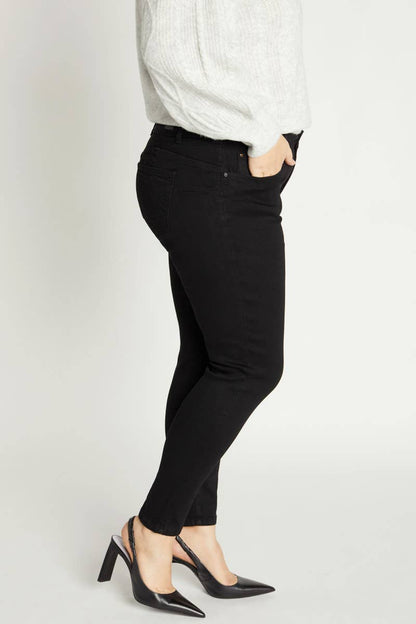 ENJEAN - EP3106XL Mid Rise Push Up Ankle Skinny: 1X / BLACK