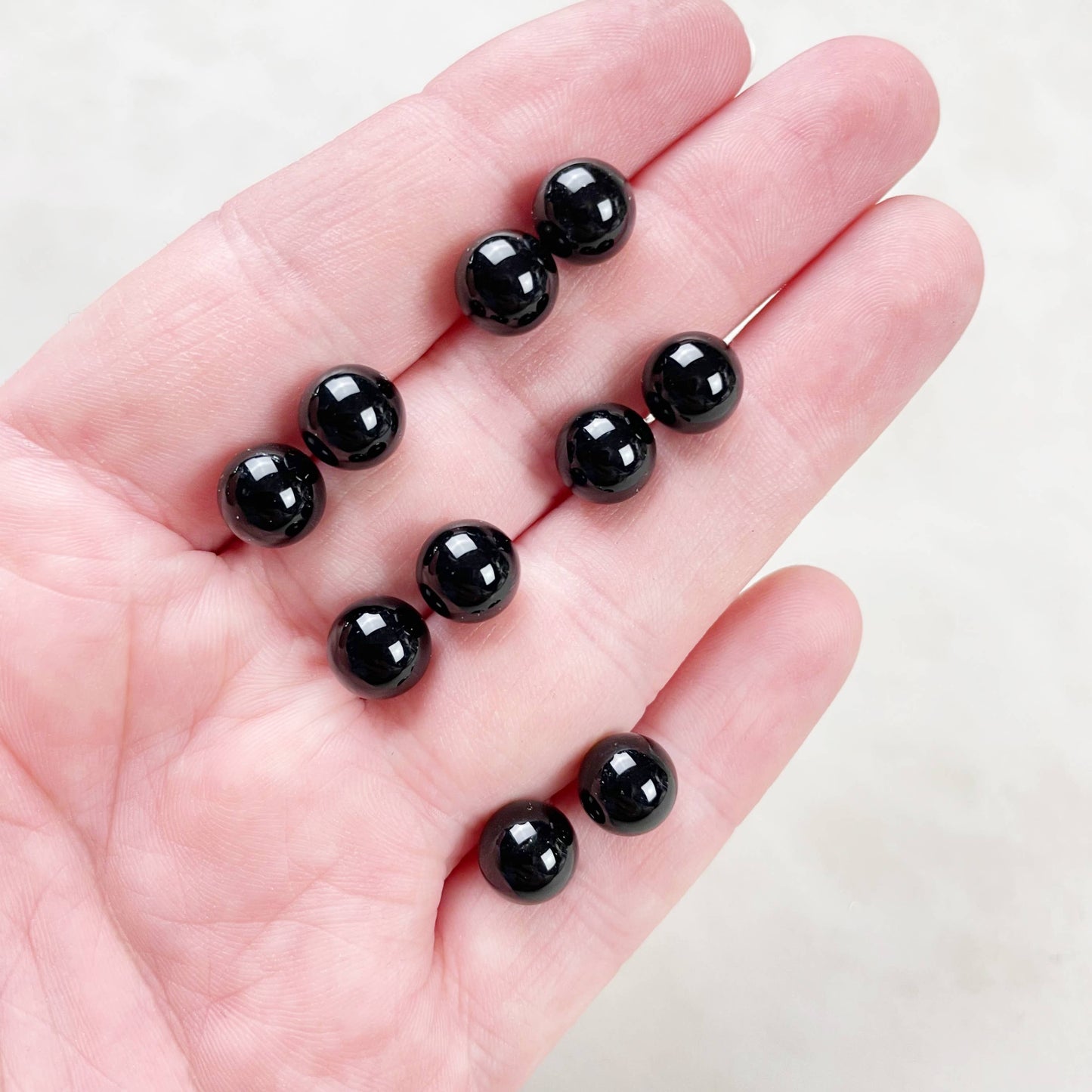 Ewelina Pas Jewelry - Silver 8mm Black Onyx Orb Stud Earrings