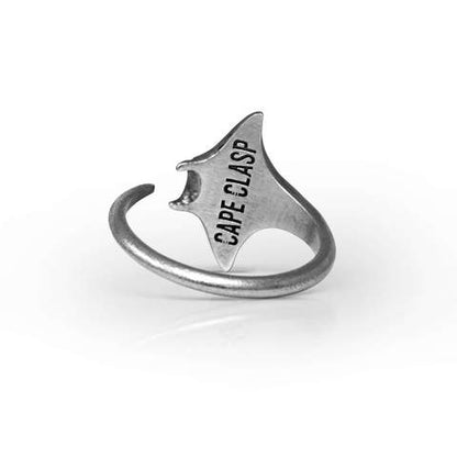 Cape Clasp - Manta Ray Ring: Large (10.5) / Sterling Silver