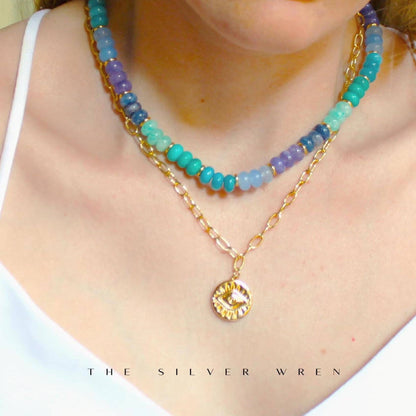 The Silver Wren - Ocean Stone Necklace