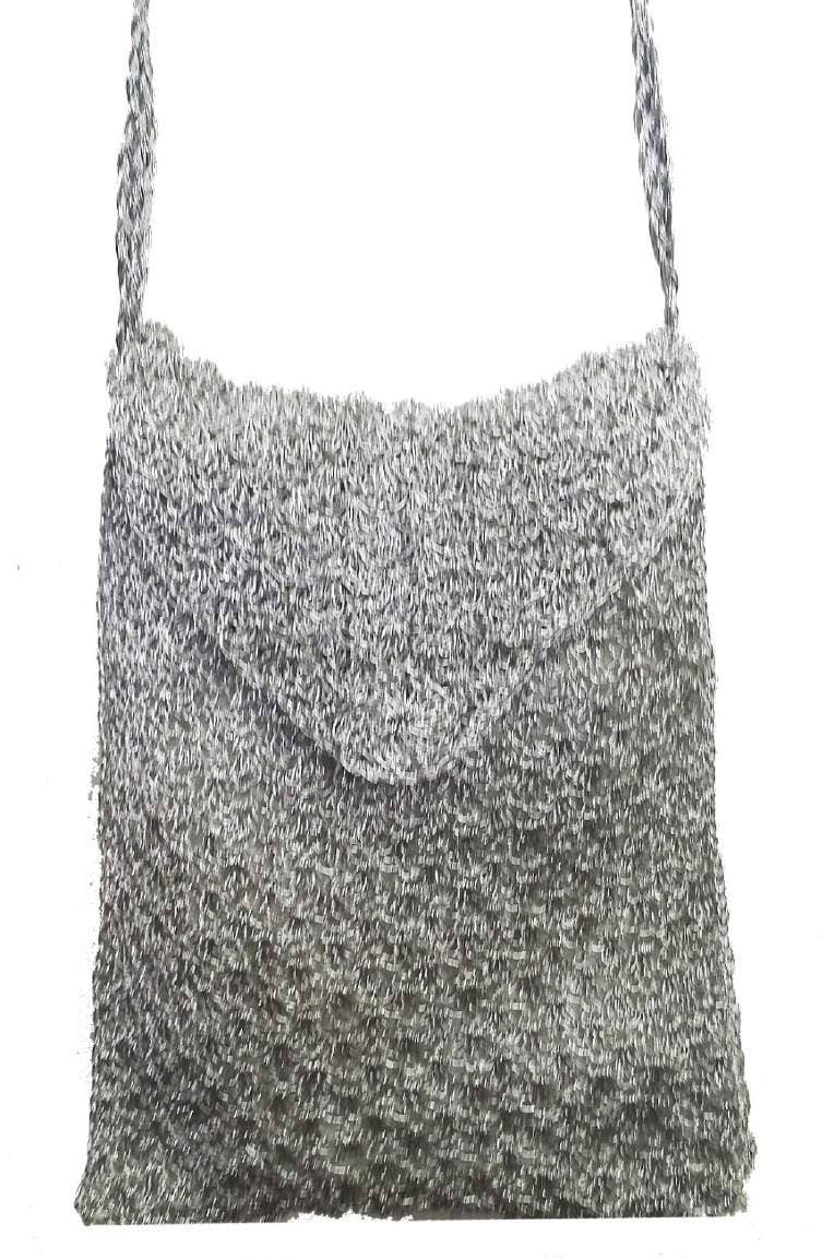 Ricki designs - Crochet Crossbody Bag - Metallic Flap over