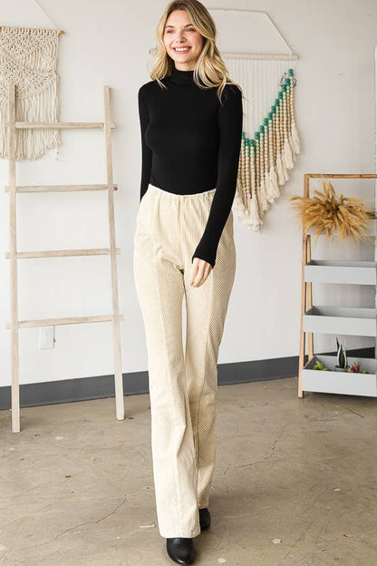 Oli&Hali - WASHED CORDUROY BOOTCUT PANTS - JP0082: CAMEL / S