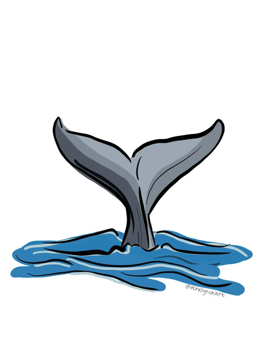 Irene Lynch Art - Whale Tail Sticker | Coastal Vinyl Decal