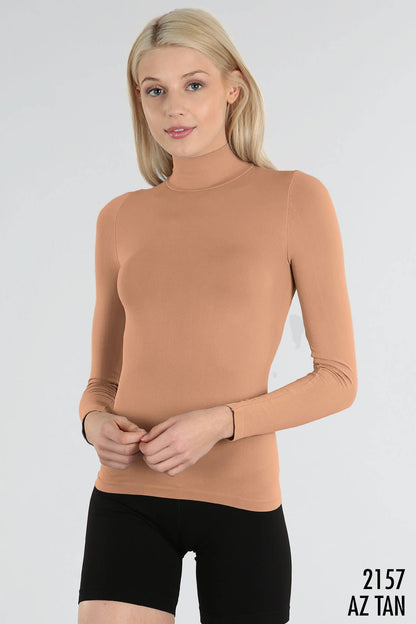 NIKIBIKI - NS5158 - Long Sleeve Mock Neck Top: 6 Black