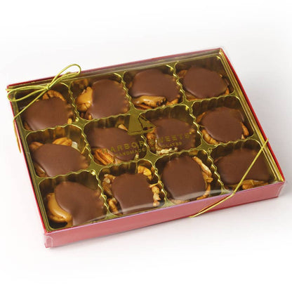 Harbor Sweets Chocolates - Chocolate Caramel Pecan Clusters - 12 pc